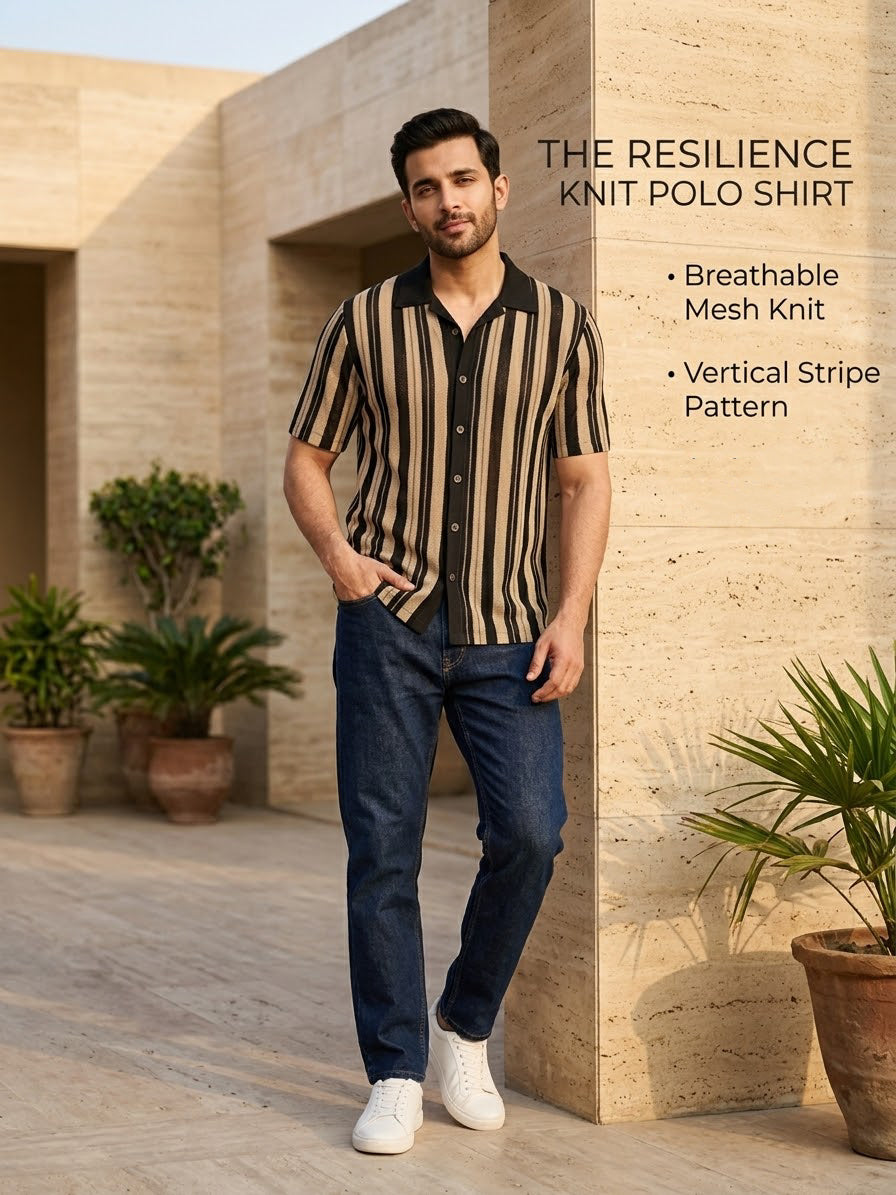 Knit Polo Shirt | Shani Collection