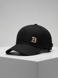 Signature Black Structured Cap – Gold "B" Accent⁠