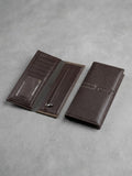 Premium Genuine Leather Long Wallet for Men – Multi-Card Slot & Zipper Pocket Organizer