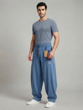 Baggy Fit Streetwear Lounge Trouser - Blue