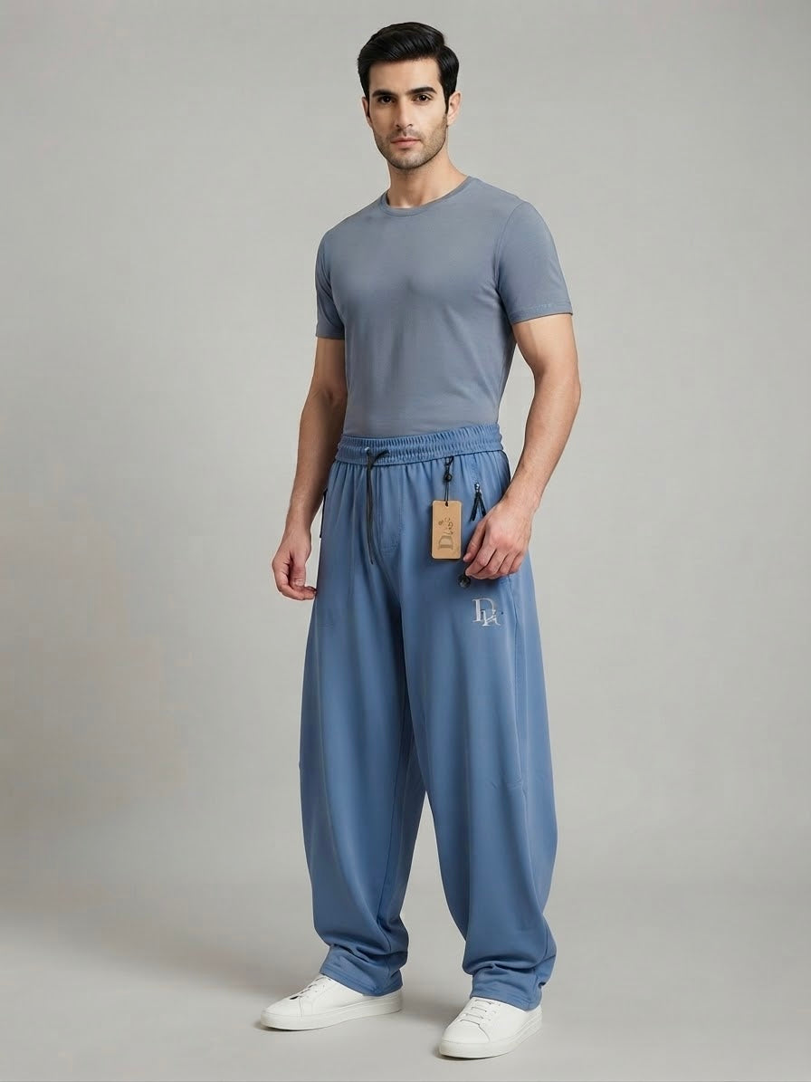 Baggy Fit Streetwear Lounge Trouser - Blue