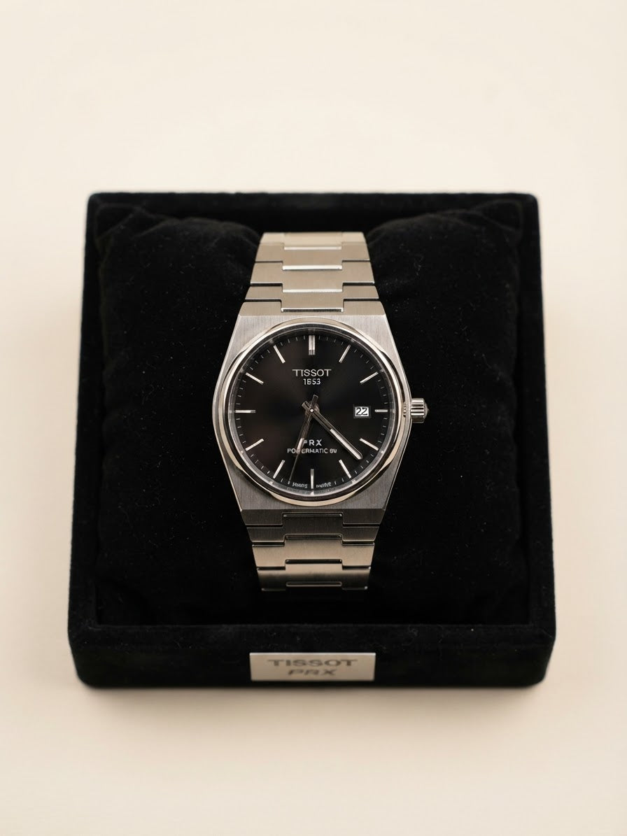 Tissot PRX Powermatic 80 Black Dial Stainless Steel Men's Watch