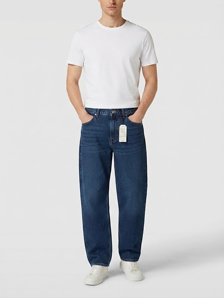Dark Blue Relaxed Fit Denim Jeans